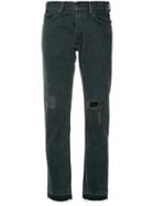 Levi's Distressed Straight-leg Jeans, Women's, Size: 24, Blue, Cotton