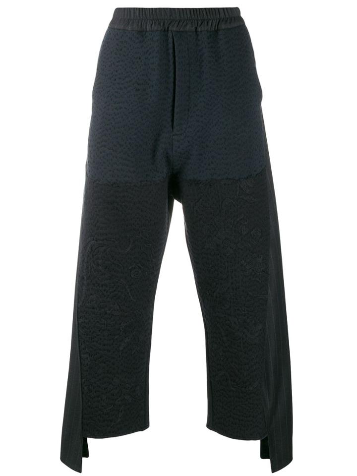 By Walid Asymmetric Patchwork Detail Trousers - Black