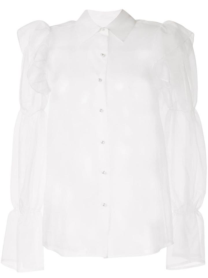 Macgraw Souffle Sheer Blouse - White