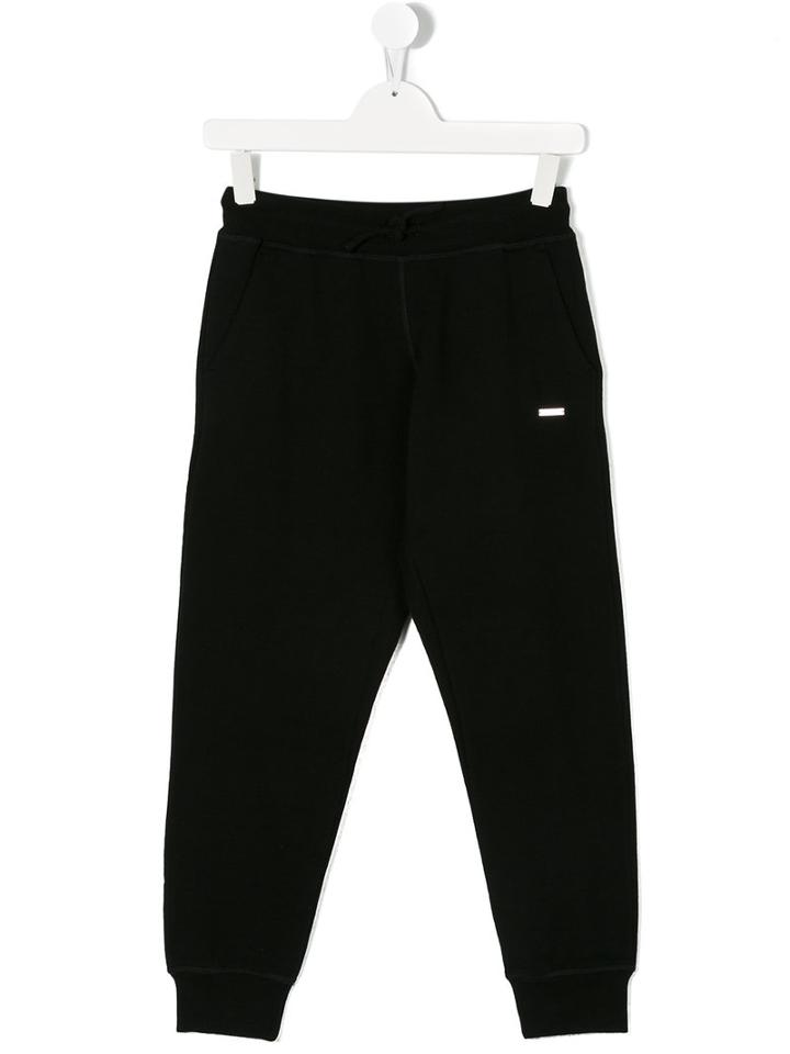 Dsquared2 Kids - Logo Plaque Tracksuit Bottoms - Kids - Cotton - 14 Yrs, Black