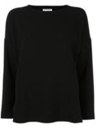 Alberto Biani Round Neck Top, Women's, Size: 42, Black, Polyester/polyurethane/rayon