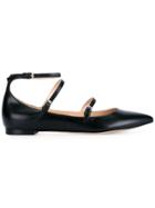 Gianvito Rossi Strap Detail Ballerina Shoes - Black