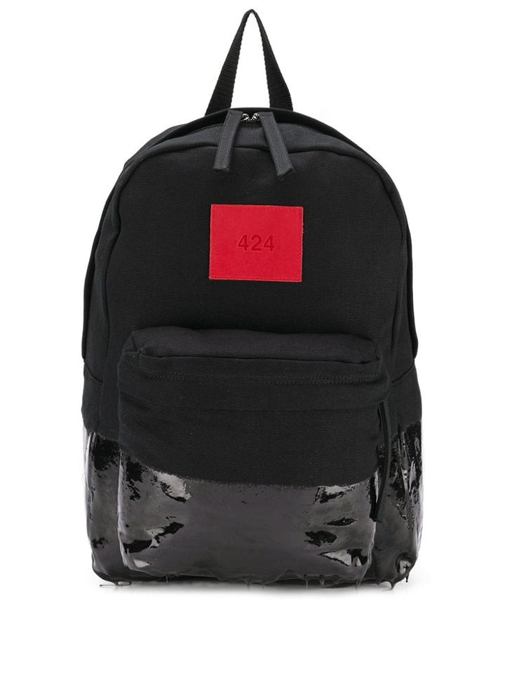 424 Vinyl Panelled Backpack - Black