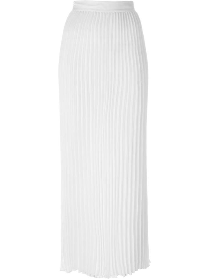 Joseph Pleated Maxi Skirt, Women's, Size: 36, White, Cupro