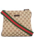 Gucci Vintage Shelly Line Gg Shoulder Bag - Brown