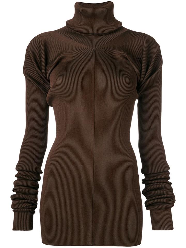 Marni Ribbed Turtleneck Top - Brown