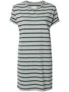 Current/elliott Short-sleeved Striped Dress - Grey