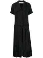 Victoria Victoria Beckham Pleated Skirt Shirt Dress - Black