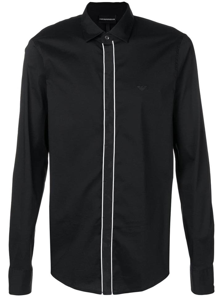 Emporio Armani Contrast Trim Shirt - Black