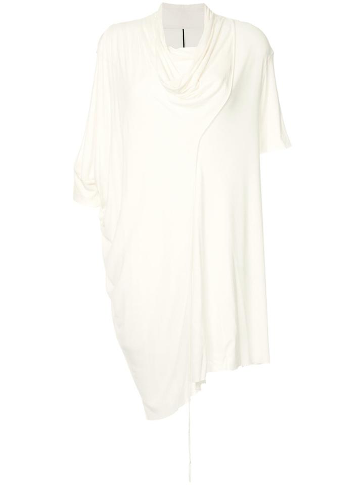 Masnada Draped Asymmetric Long Sweater - White
