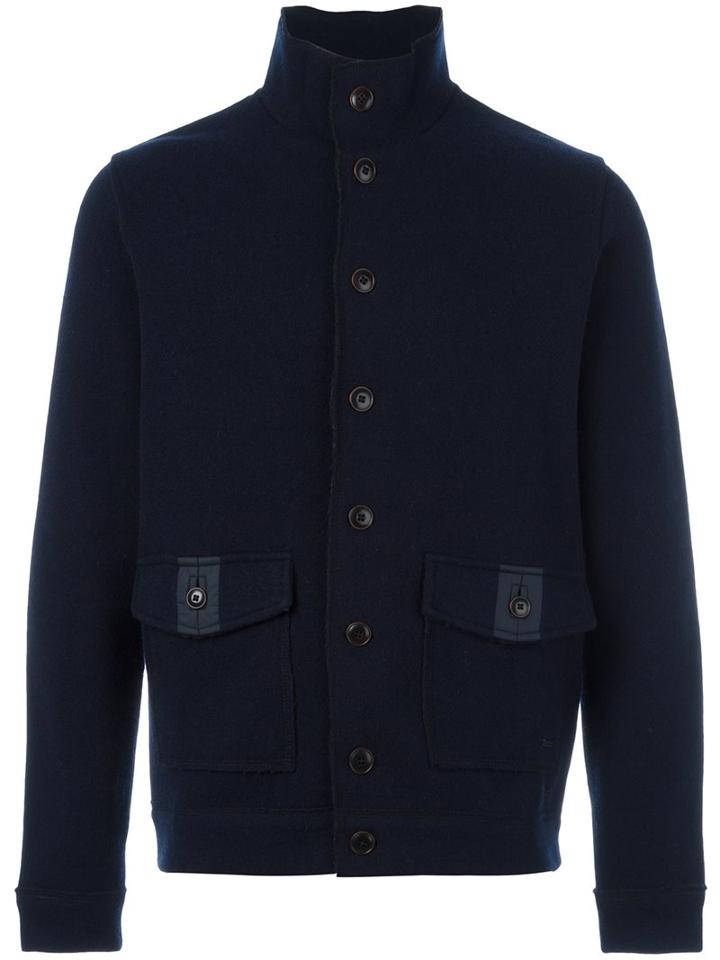 Woolrich Button Up Knit Sweater, Men's, Size: Medium, Blue, Cotton/polyamide/polyester/wool