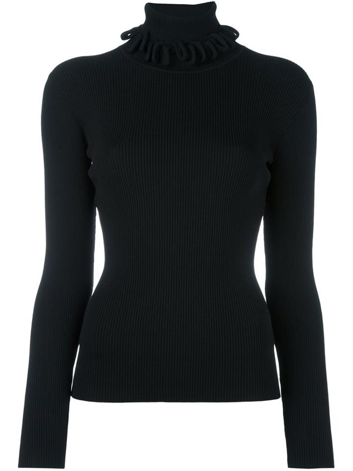 Victoria Victoria Beckham Rib Knit Jumper, Women's, Size: 14, Black, Nylon