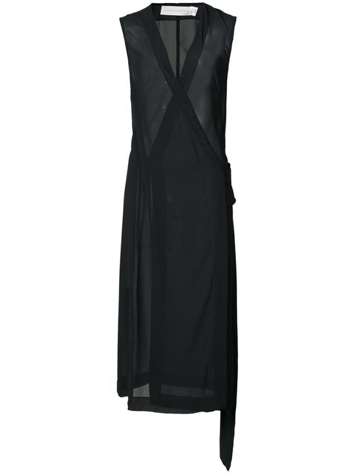 Victoria Beckham Sleeveless Wrap Dress - Blue