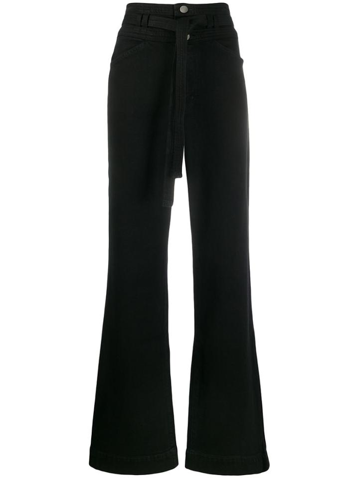 J Brand Belted High-rise Flared Jeans - Black
