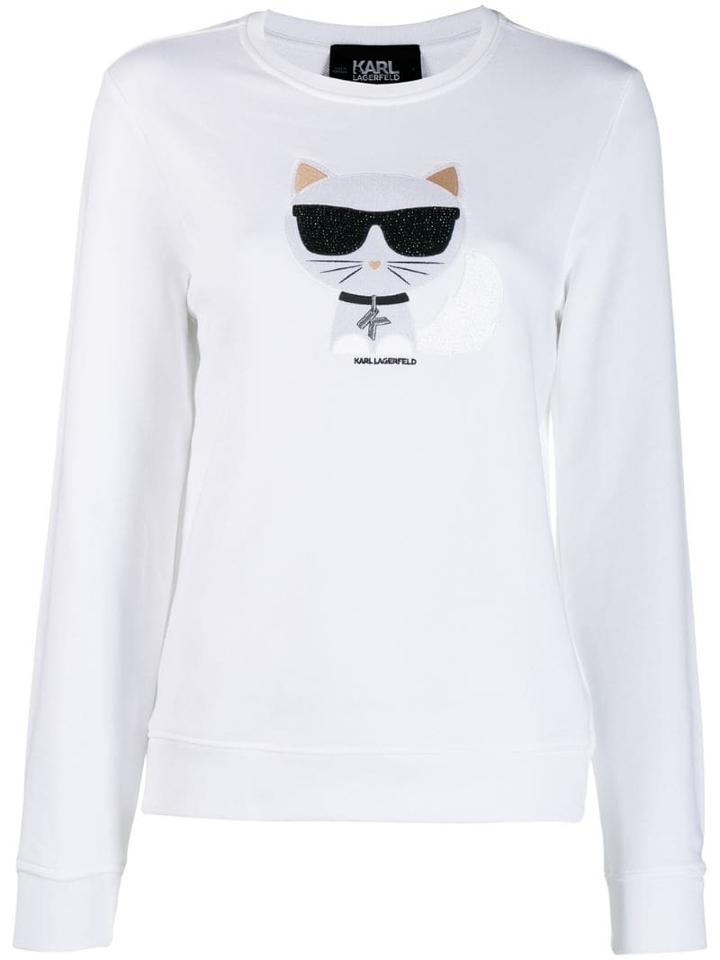 Karl Lagerfeld Karl Cat Jumper - White