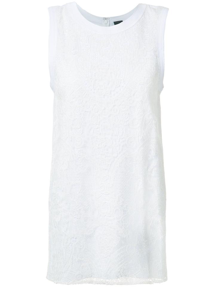 Vera Wang Lace Panel Tank Top - White