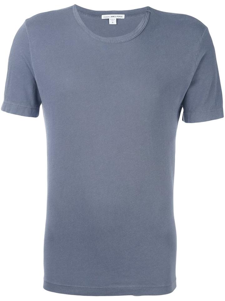 James Perse Round Neck T-shirt, Men's, Size: 1, Grey, Cotton