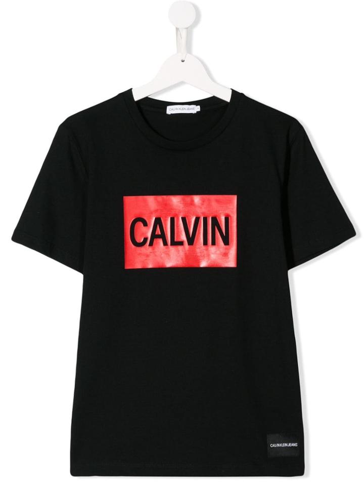 Calvin Klein Kids Teen Logo Box T-shirt - Black