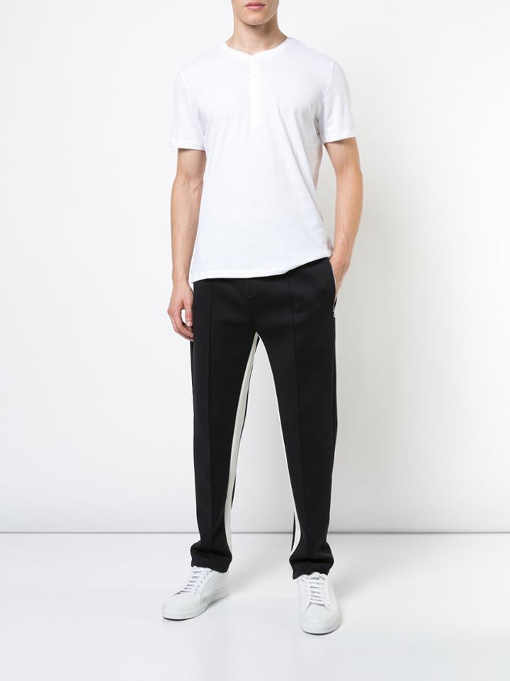 Majestic Filatures Short Sleeve Henley Tee - White