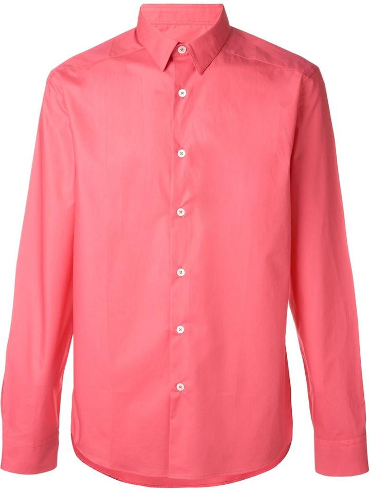 Ps Paul Smith Classic Fitted Shirt, Men's, Size: M, Pink/purple, Cotton