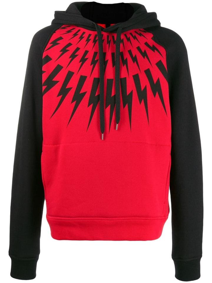 Neil Barrett Lightning Bolt Hoodie - Red