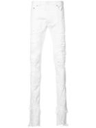 Fagassent Distressed Skinny Jeans - White