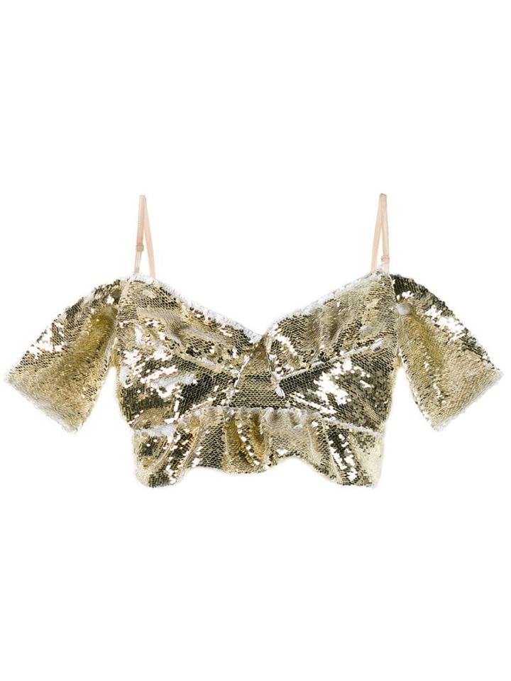 Simone Rocha Sequinned Bustier Top - Gold