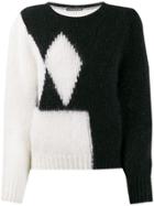Alexa Chung Contrast Long-sleeve Sweater - Black