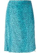 Versace Vintage Leopard Print Skirt, Women's, Size: 35.5, Blue