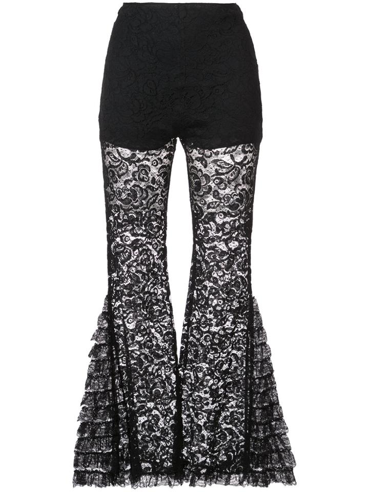 Givenchy Lace Detail Flared Trousers - Black
