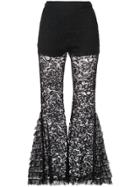 Givenchy Lace Detail Flared Trousers - Black