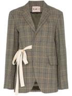 Plan C Ribbon Check Blazer - Brown