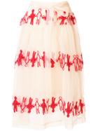 Simone Rocha Embroidered Tulle Skirt - Nude & Neutrals