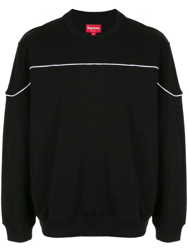 Supreme Yoke Piping Sweatshirt - Black