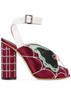 Marco De Vincenzo Butterfly Web Ankle Strap Sandals - Red