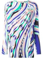 Emilio Pucci Burle Print Ruched Long Sleeved Top - Purple