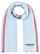 Burberry Icon Stripe Wool Cashmere Scarf - Blue