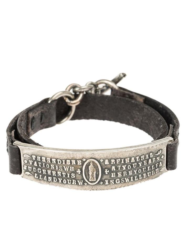 Tobias Wistisen Embossed Wrap Bracelet, Adult Unisex, Black