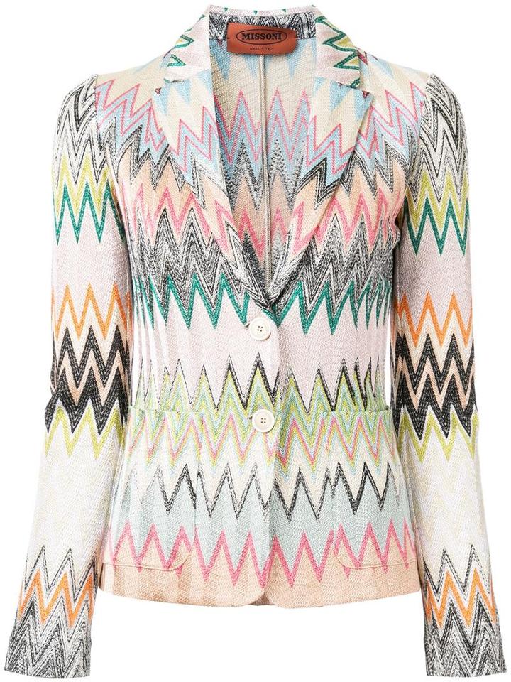 Missoni Zig-zag Pattern Blazer, Women's, Size: 42, Viscose/wool