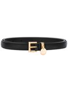 Prada - Charm Detail Belt - Women - Calf Leather - 80, Women's, Black, Calf Leather