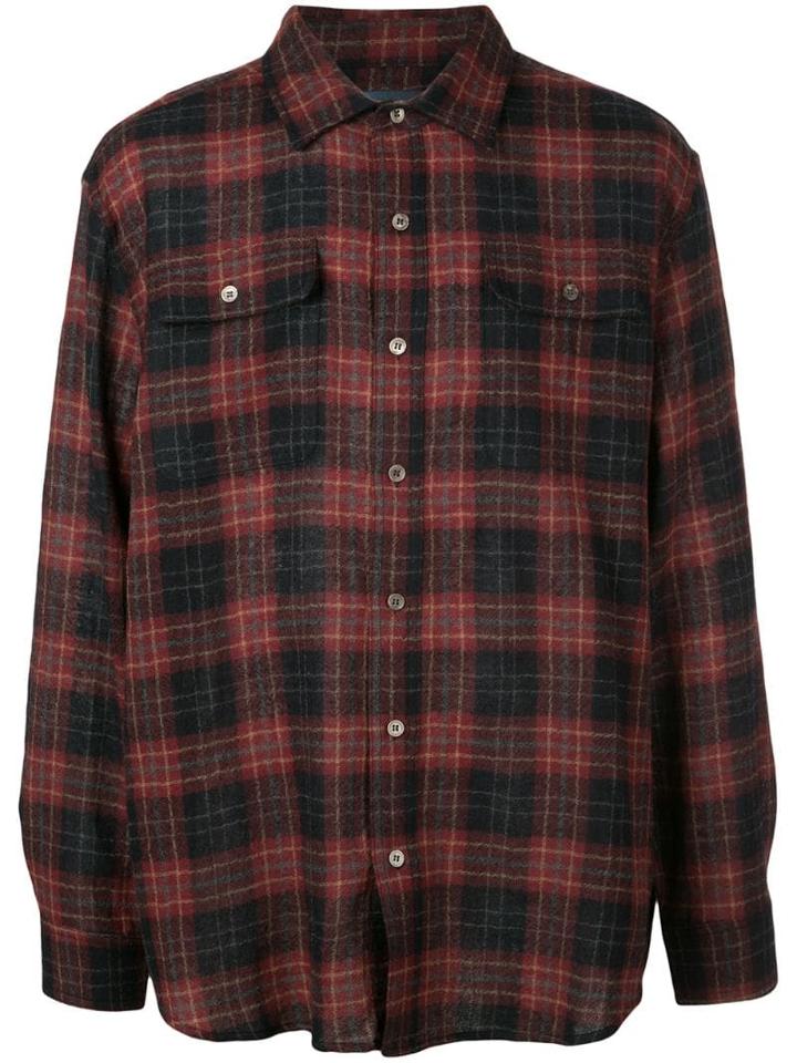 Lost Daze Plaid Pattern Shirt - Red