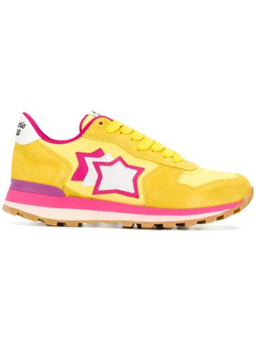 Atlantic Stars Embroidered Star Sneakers - Yellow & Orange