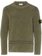 Stone Island Logo-patch Chenille Sweater - Green
