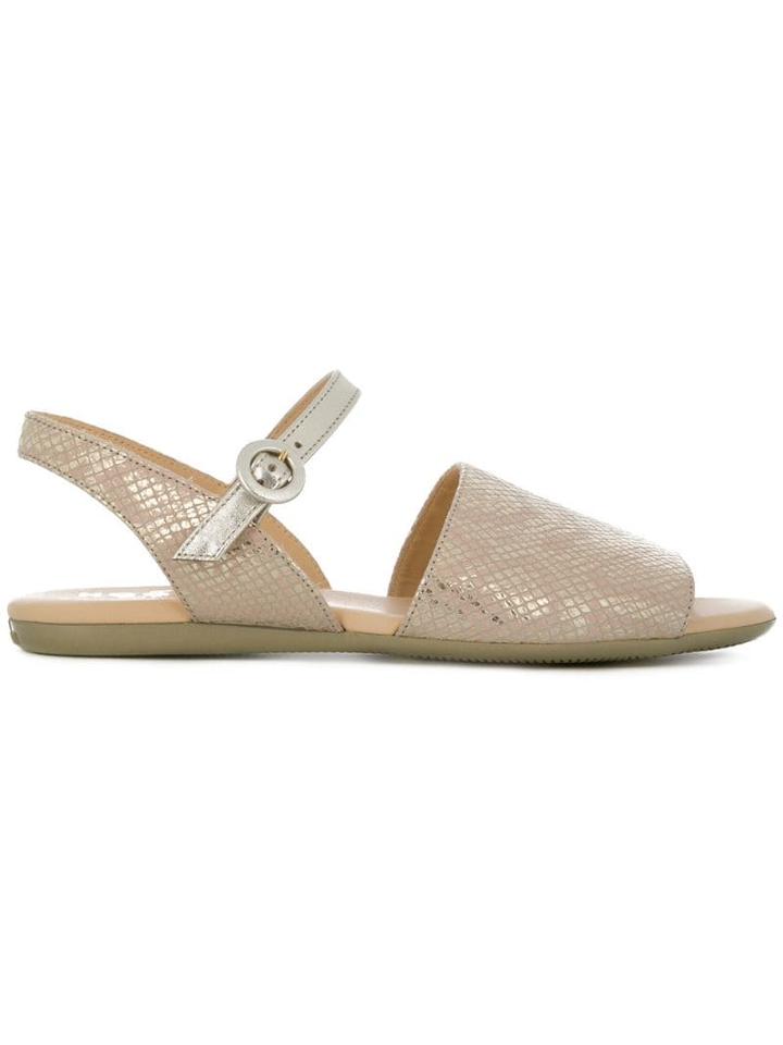 Hogan Open Toe Slingback Sandals - Neutrals