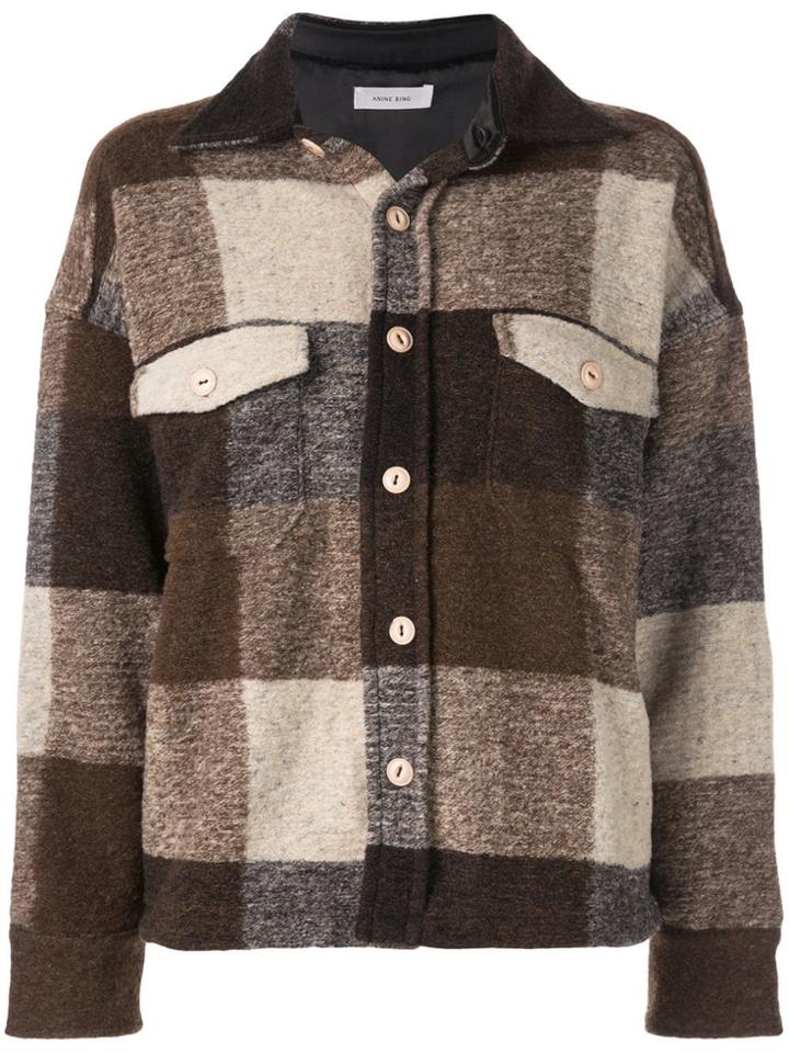 Anine Bing Bobbi Flannel Jacket - Brown