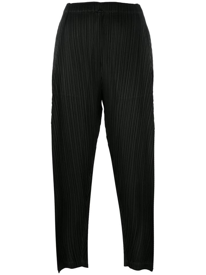 Pleats Please By Issey Miyake - Pleated Trousers - Women - Polyester - 2, Black, Polyester