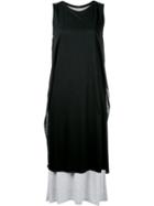 Loveless - Long Layered Tank Dress - Women - Polyester/rayon - 34, Black, Polyester/rayon