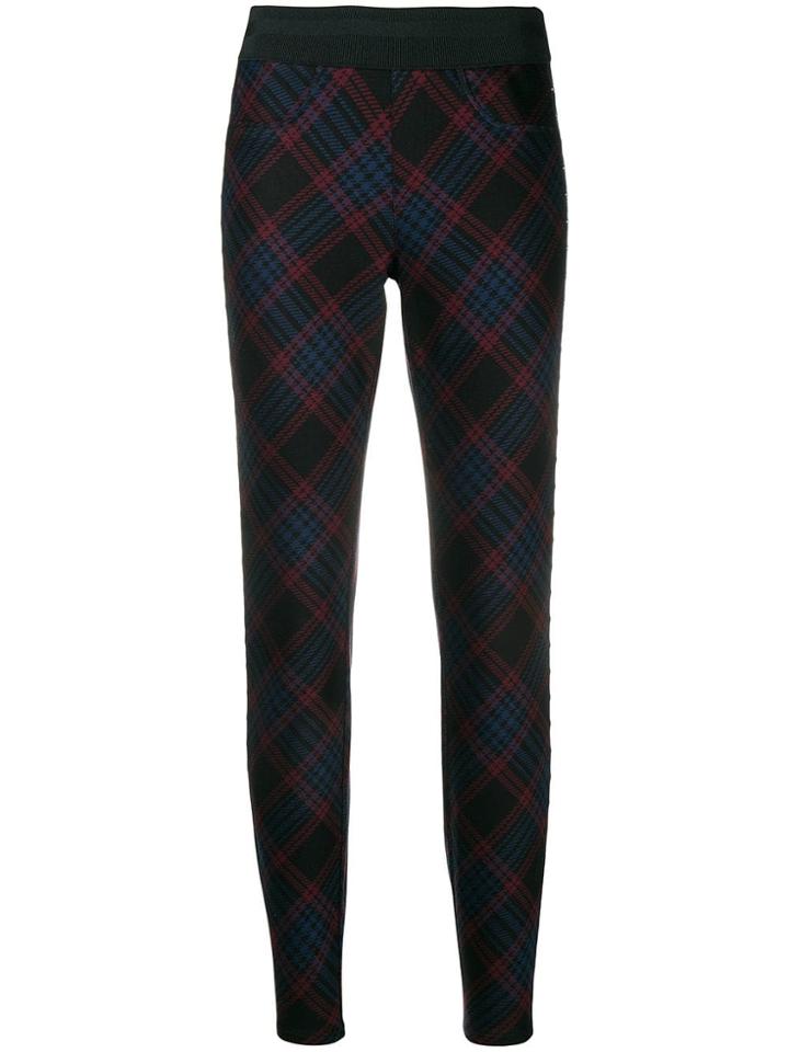 Cambio Check Skinny Trousers - Black