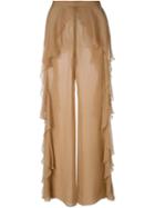 Balmain Sheer Palazzo Trousers