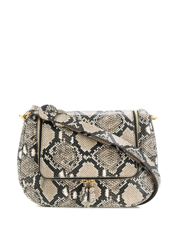 Anya Hindmarch Vere Soft Satchel In Python Print - Neutrals